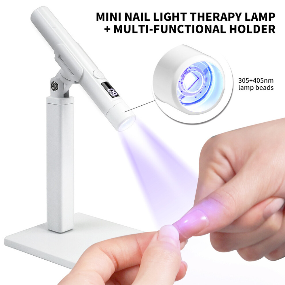 White/Pink/Light () 360 Rotating Multifunctional Handheld Nail Therapy Lamp & Dryer Stand Set