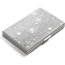 (White) Flash Diamond Visitenkartenetui aus Metall, tragbar, Premium-Nischenetui für mehrere Karten