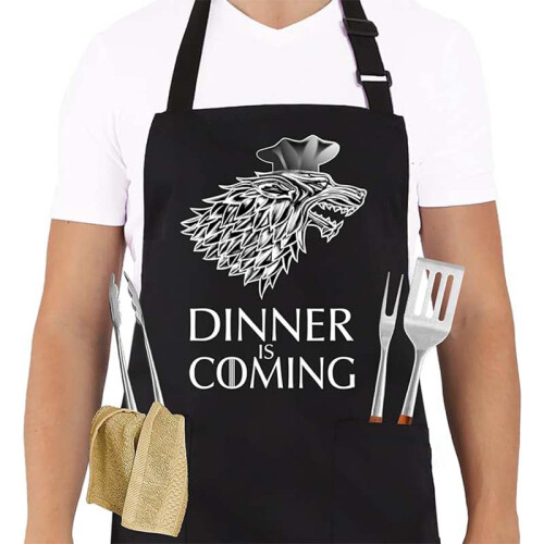 (DINNER) Polyester Letter Apron Kit Restaurant Workwear & Household Kitchen Use