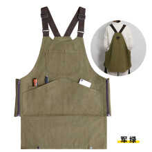 (Army green) Electrician Carpenter Detachable Tool Vest, Sleeveless Pullover Apron with Large Pockets, Suitable Work