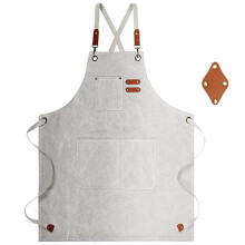 (Gray) Thick Canvas Apron Kit Coffee Shops, Barbers, Restaurant Kitchen & Milk Tea Shops