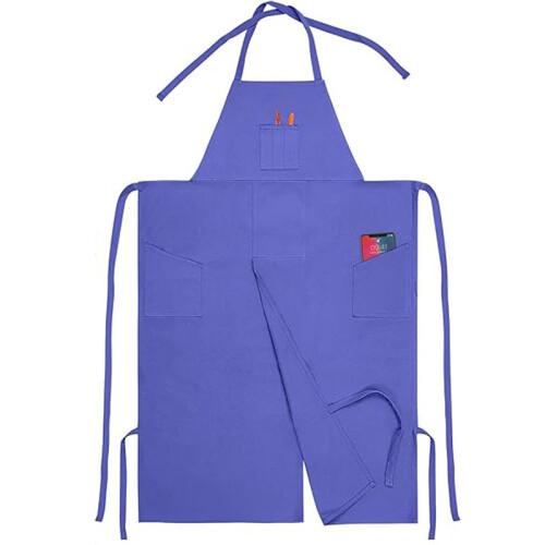 (Violet) Canvas Split-Leg Apron Hairdressing Work - Long Leg Design Kit