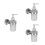 3Pcs Transparent Window Silver Wall Mounted Liquid Soap Dispenser Pump 6