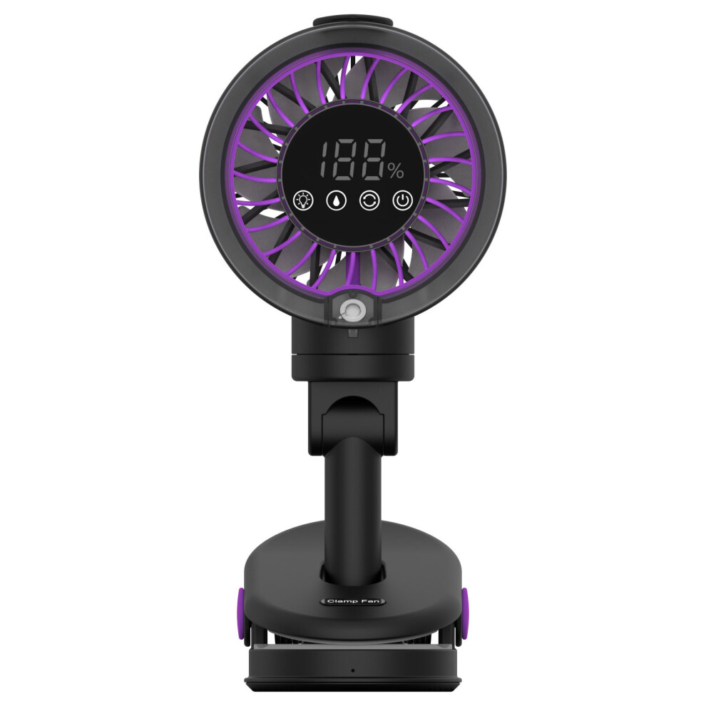 Adjustable Clip On Misting Fan With Quiet Operation-Black 7754004393431