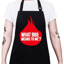 (WHAT BBQ) Polyester Letter Apron Kit Restaurant Workwear & Household Kitchen Use