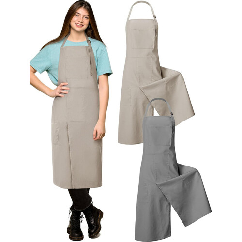 (Khaki + Gray) Polyester Canvas Split-Leg Apron Kit Pottery & Floral Designers