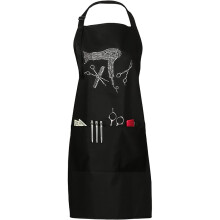 (Black) Uniform Wool Neck Apron with Adjustable Shoulder Straps Barber Work Kit