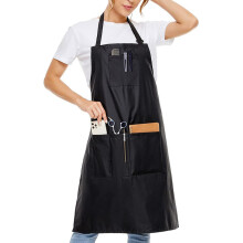 (Neck Hanging Waterproof Black) Waterproof Oilproof Neck Hanging Apron Kitchen Outdoor Gardening Workwear Household