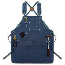 (Blue) Minimalist Heavy Canvas Tool Apron Carpentry, Electrical & Gardening Work