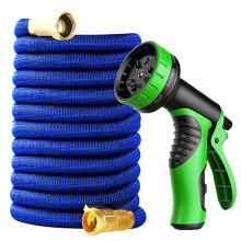(Blue, 100FT) Pistolet à eau de jardin, ensemble de tuyau extensible multifonction pour l'arrosage et le lavage de voiture haute pression