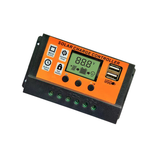 (10A) Orange 12V/24V 100A Solar Charge Controller with USB, Light Time Control & Auto Discharge Solar Kit