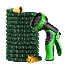 (Black-Green, 50FT) Gartenspritze, Landschaftsbewässerung, ausziehbarer Schlauch, multifunktionale Hochdruck-Autowaschspritze