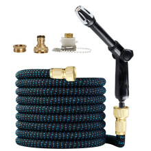(Black and Blue Suit, 25FT) Tuyau d'arrosage haute pression pour le lavage de voiture : arrosage du jardin et nettoyage de la cour