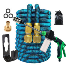 (Black and Blue Striped Suit, 50FT) Pistolet à eau haute pression pour tuyau d'arrosage, lavage de voiture, irrigation de pelouse et outil agricole