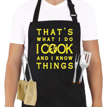 (I COOK) Polyester Letter Apron Kit Restaurant Workwear & Household Kitchen Use