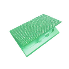 (Green) Visitenkartenhalter aus Metall mit Strasssteinen & funkelnde Visitenkartenbox