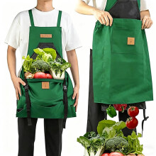 (Green) Oxford Cloth Farm Orchard Picking Apron, Large Capacity Quick-Release Workwear Suit
