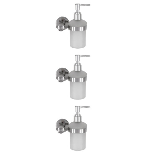 3Pièces Distributeur Mural Liquide Argenté Design Antidérapant 1