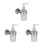 3Pièces Distributeur Mural Liquide Argenté Design Antidérapant 5