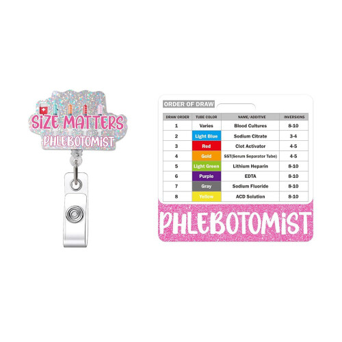 (A) Kit porte-badge rétractable pour infirmière phlébotomiste - Trousse d'identification