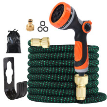 (Black-green suit, 25FT) Tuyau d'arrosage magique extensible avec pistolet à eau haute pression pour le lavage de voiture et l'arrosage de la pelouse