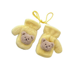 (Yellow) Windproof Mittens Child Autumn Gloves Winter Ski Mittens Outdoor Riding Gloves