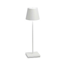 (White) Dimmable Cordless Table Lamp 3-way Aluminum Cordless Lamp For Reading
