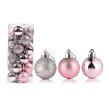 (Rose Gold, 6cm) 24pcs Christmas Ball Delicate Reusable High Gloss Xmas Tree Decor Ball Pendant Home Decor