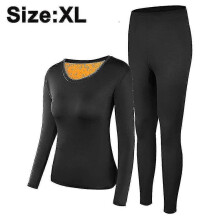 (Navy Blue, 2*L) Men Women's Thermal Underwear Set, Soft Round Neck Plus Velvet Thermal Underwear Autumn Underwear,winter Warm Base Layer Top Bottom