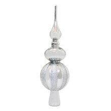 (Silver) Christmas Tree Topper Xmas Glitter Treetop Topper Anti-slip Bottle Gourd Shape Christmas Tree Decoration Create Atmosphere Party Decor_f