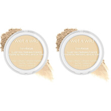 wet n wild Bare Focus Clarifying Finishing Powder | Matte | Pressed Setting Powder Fair-Light (Pack of 2)