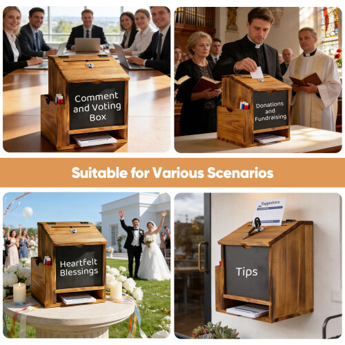 Countertop Wall Mounted Donation Box with Chalkboard 2