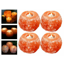 4x Himalayan Salt Candle Holders Home Decor Set