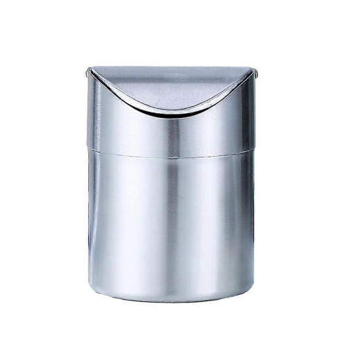 (Silver) Trash Can Garbage Bin Waste Bucket Multicolored Space Saving