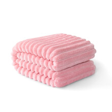 (Pink, 100x70cm) Flannel blanket double-sided thickened office nap blanket air conditioning blanket bedroom guest sofa