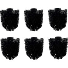 (black, 6pcs) 6pcs Toilet Replacement Brush Head White Replacement Brushes Diameter 8cm