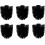 (black, 6pcs) 6pcs Toilet Replacement Brush Head White Replacement Brushes Diameter 8cm 1