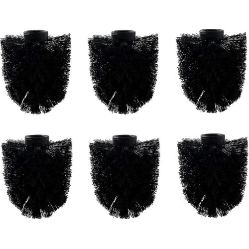 (black, 6pcs) 6pcs Toilet Replacement Brush Head White Replacement Brushes Diameter 8cm