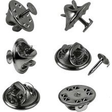 (Black) 120 Pairs Butterfly Clutch Tie Tacks Pin Back Compatible With With 8mm Length Blank Pins For Craft Making (silver)