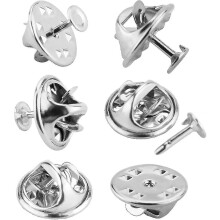 (Silver) 120 Pairs Butterfly Clutch Tie Tacks Pin Back Compatible With With 8mm Length Blank Pins For Craft Making (silver)