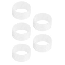 (White) 5pcs Sport Racket Handle Rubber Ring Stretchy Tennis Racquet Band Overgrips