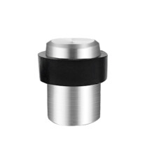 (Silver, 46mm) 46-120mm Doorstop Heighten Strong Adhesive Round Punch-free Door Stopper for Washroom