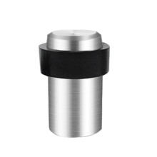(Silver, 60mm) 46-120mm Doorstop Heighten Strong Adhesive Round Punch-free Door Stopper for Washroom