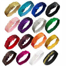 Sport Dance Sequin Headband 16pcs - Shiny Elastic Hairband for Kids Performance, Sparkly Hair Accessories & Clips Set