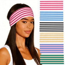 Striped Print Sweat-Absorbing Headband Women's Simple Versatile Casual Fixed Hair Band Face Washing Headband 5pcs