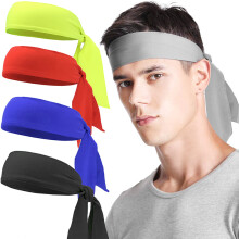 Set di 5 fasce per capelli da tennis unisex, elastiche e traspiranti, ideali per lo sport e il fitness all'aperto.