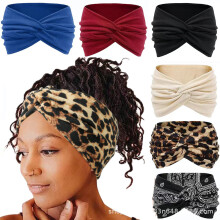 Confezione da 6 fasce per capelli da yoga larghe da donna, antiscivolo, traspiranti ed elastiche, ideali per fitness, corsa e sport.