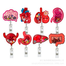 Acrylic Organ Badge Reel Retractable Clip Rotatable ID Holder 8pcs Medical Staff Name Badge