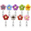 Nurse Uniform Floral Retractable Badge Holder Easy Pull Keychain Set: 9 Pcs 1