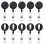 Black Matte Rounded Leather ID Badge Reel Retractable Clip Set 10pcs 1